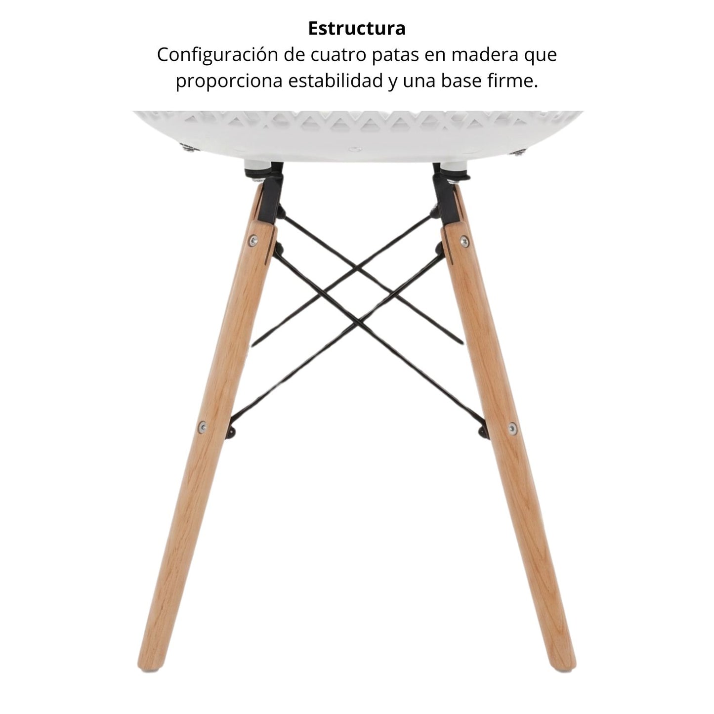 Silla Eames Exclusive Con Cojin Blanco 86x46x51
