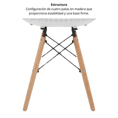 Silla Eames Exclusive Con Cojin Blanco 86x46x51