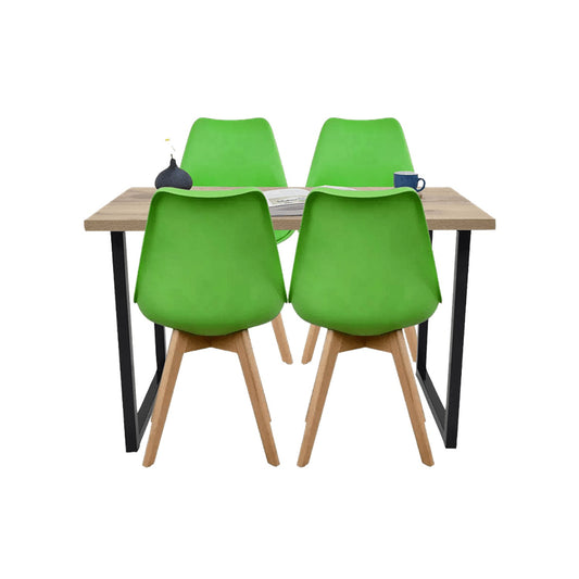 Juego de Comedor Industry con 4 Sillas Milano verde