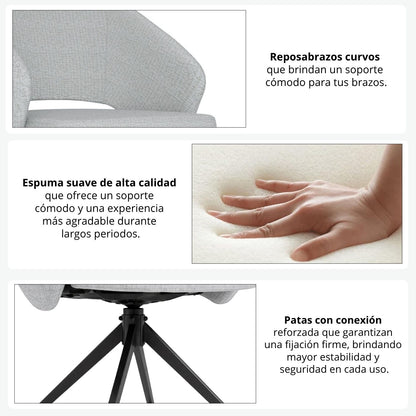Poltrona Giratoria Calma Gris