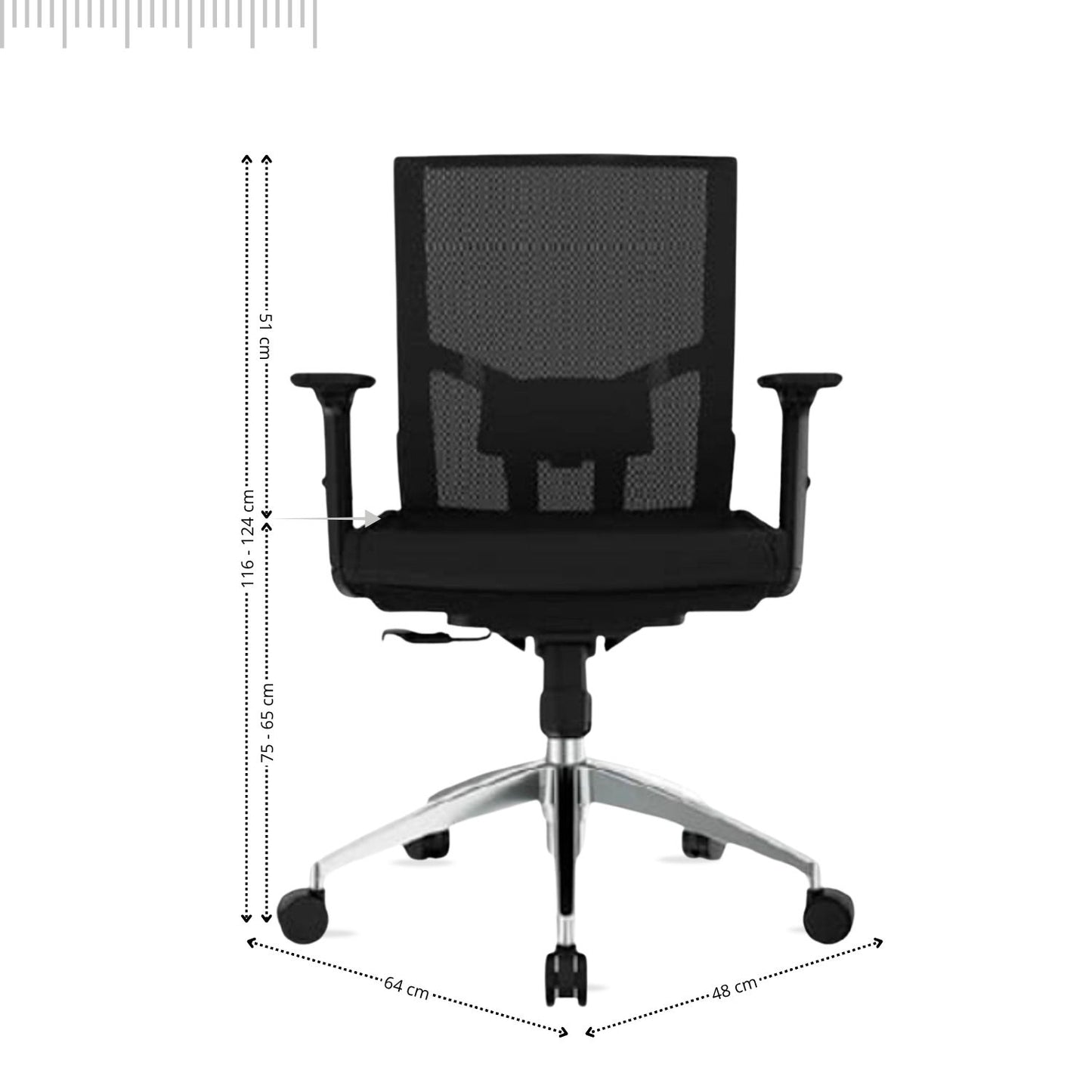 Silla De Oficina Jaspen Malla Gerente 116X48X64 Negro