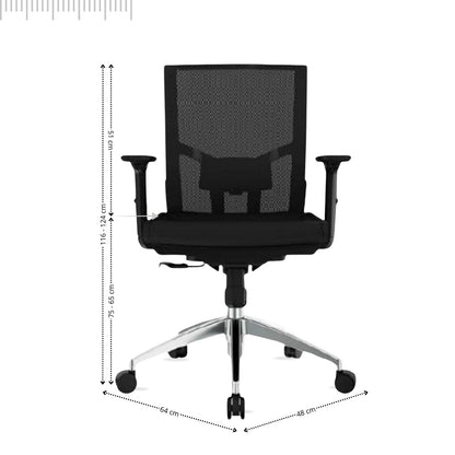 Silla De Oficina Jaspen Malla Gerente 116X48X64 Negro