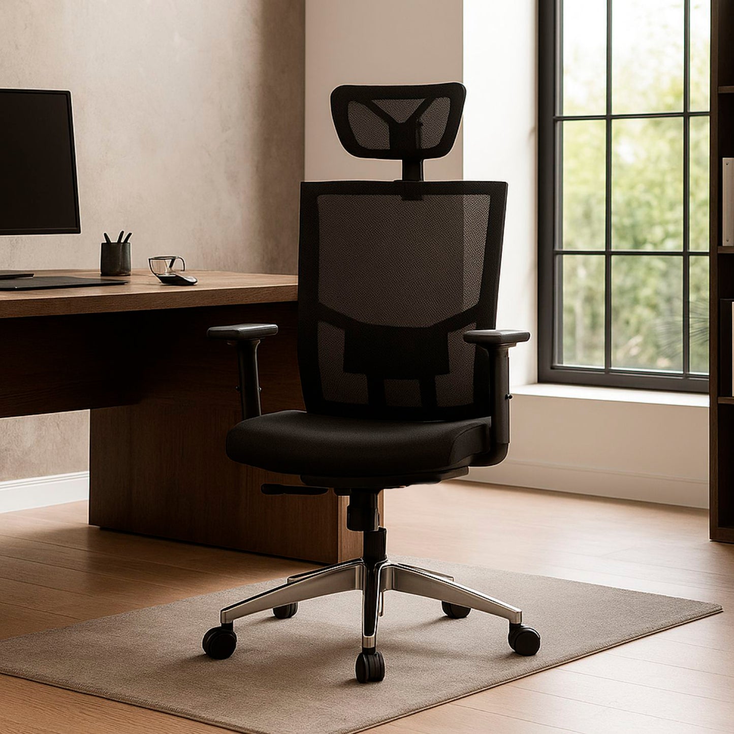 Silla De Oficina Jaspen Malla Presidente 124X48X64 Negro
