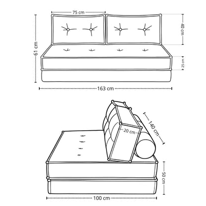 Sofa Cama Multifuncional Alexa Gris Plomo