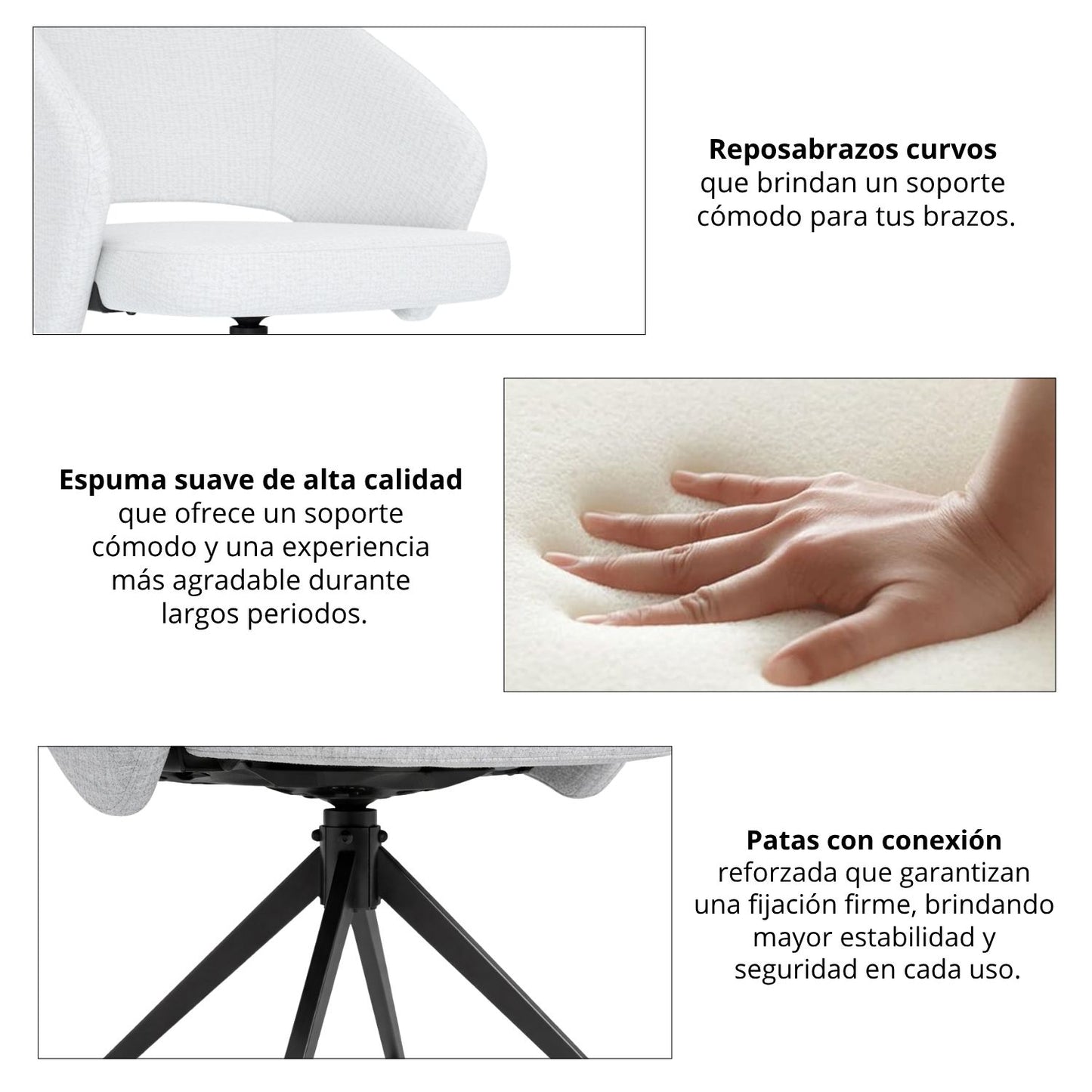 Poltrona Giratoria Calma Blanca