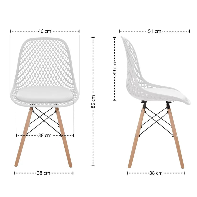 Juego de Comedor Premium Kano con 4 Sillas Eames Exclusive