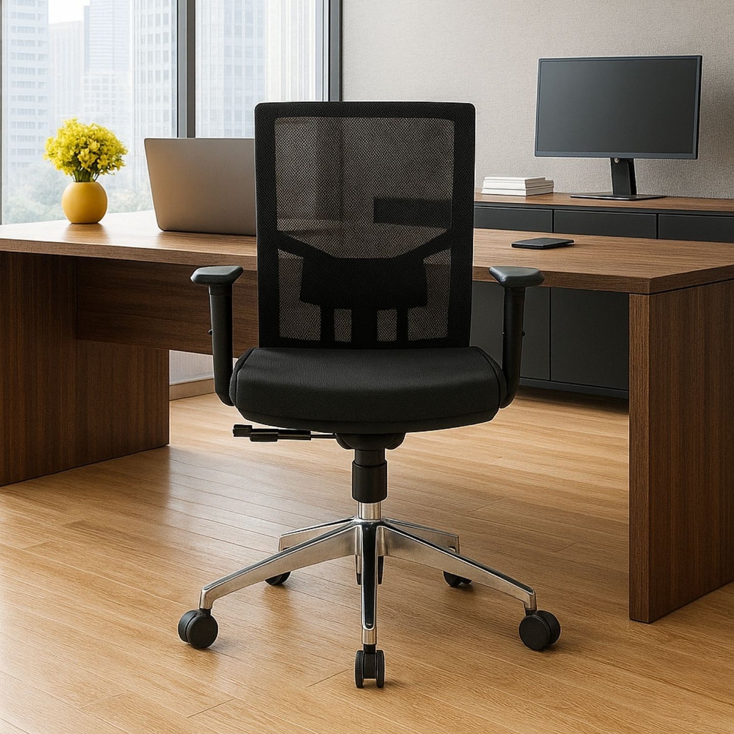 Silla De Oficina Jaspen Malla Gerente 116X48X64 Negro