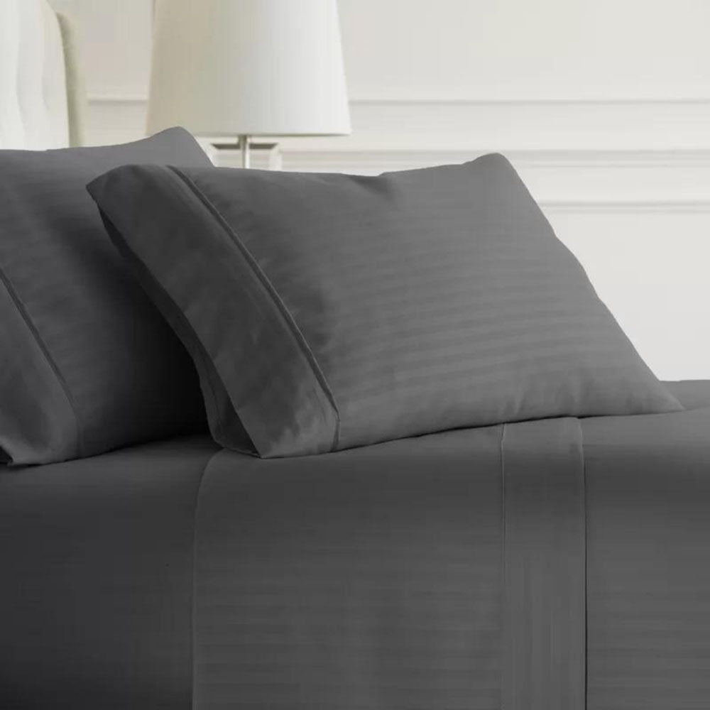 Sabanas Hoteleras Luxury 300 Hilos Doble 140 x 190 Gris oscura