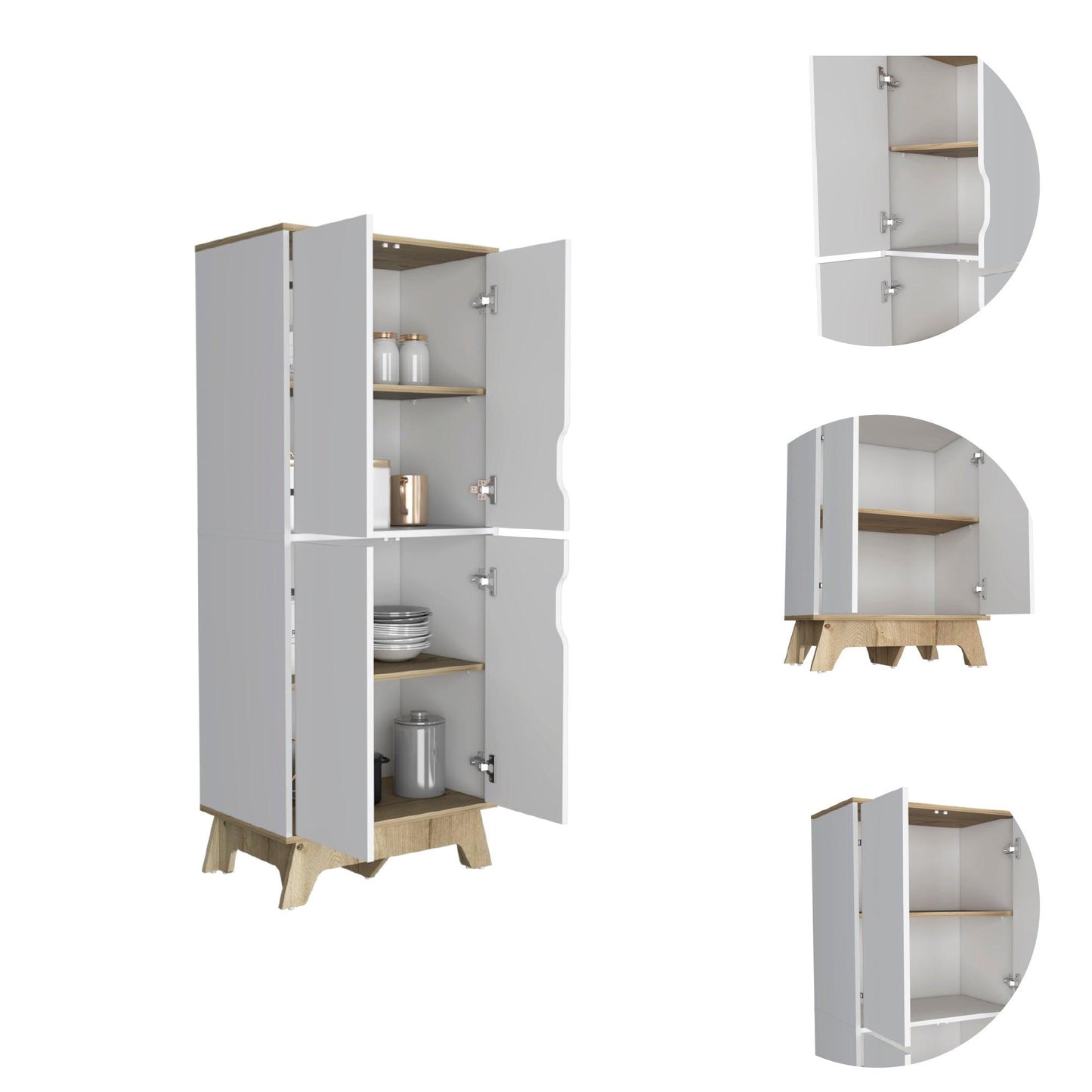 Alacena De Cocina Truncos Bi Color Blanco Y Duna