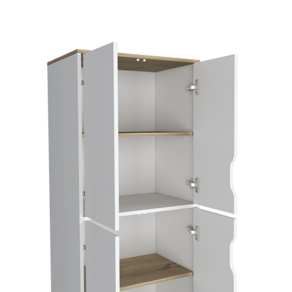 Alacena De Cocina Truncos Bi Color Blanco Y Duna