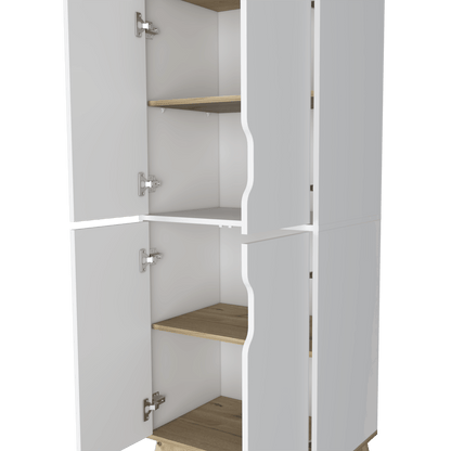 Alacena De Cocina Truncos Bi Color Blanco Y Duna