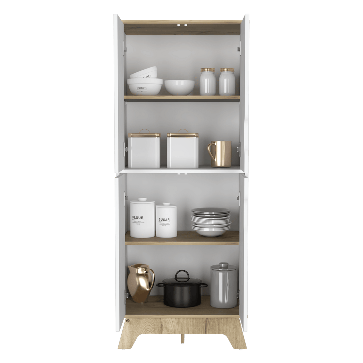 Alacena De Cocina Truncos Bi Color Blanco Y Duna