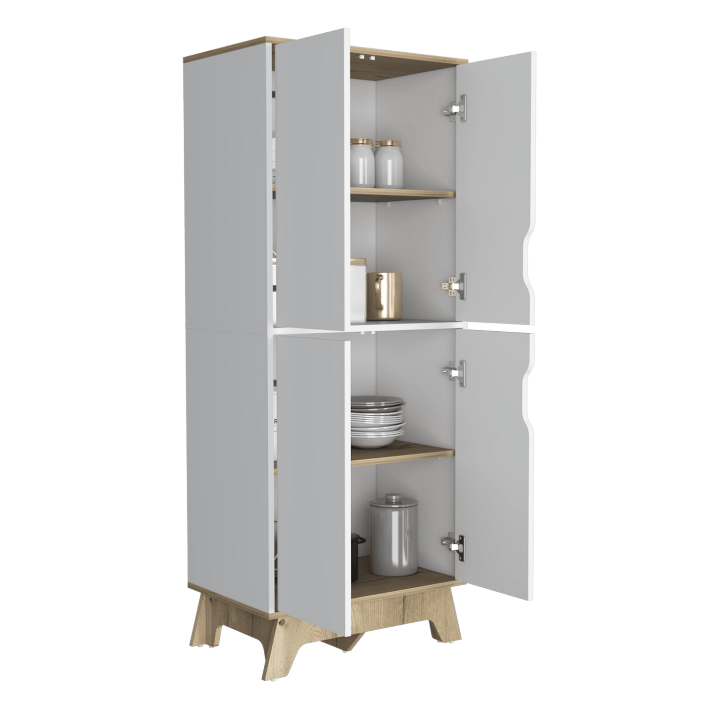 Alacena De Cocina Truncos Bi Color Blanco Y Duna