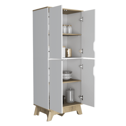 Alacena De Cocina Truncos Bi Color Blanco Y Duna