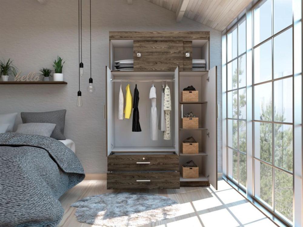 Closet Perlino Z 120 Chocolate Y Blanco