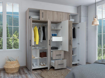 Armario Envelia 200 Ceniza Y Blanco