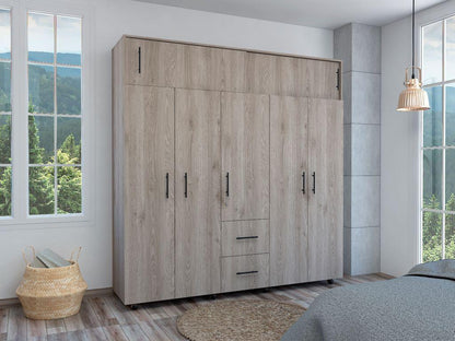 Armario Envelia 200 Ceniza Y Blanco