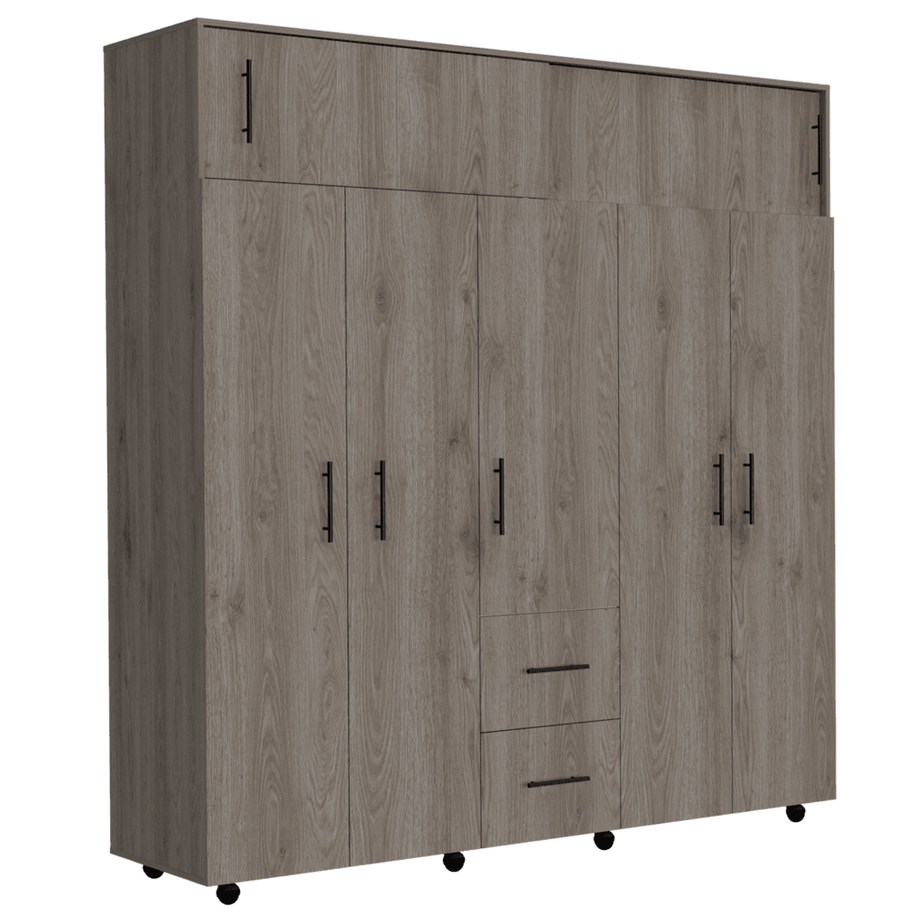 Armario Envelia 200 Ceniza Y Blanco