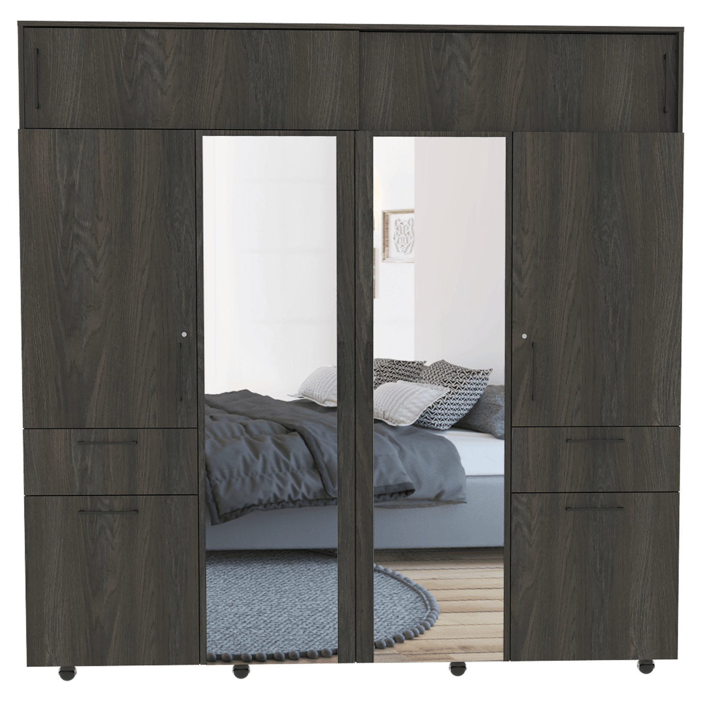Closet Visca Con Espejo Gris