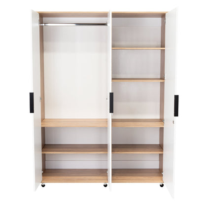 Closet Okria Con Espejo Miel Y Blanco