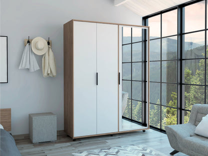 Closet Okria Con Espejo Miel Y Blanco