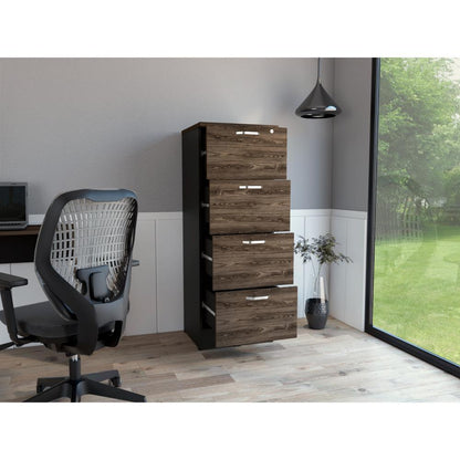 Archivador Vithor Home Office 4 Cajones Alto  Wengue Coñac