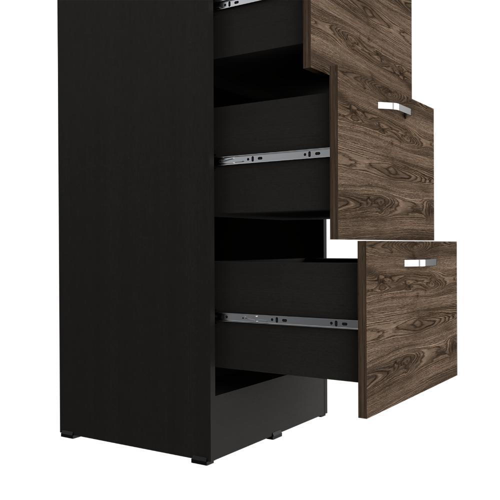 Archivador Vithor Home Office 4 Cajones Alto  Wengue Coñac