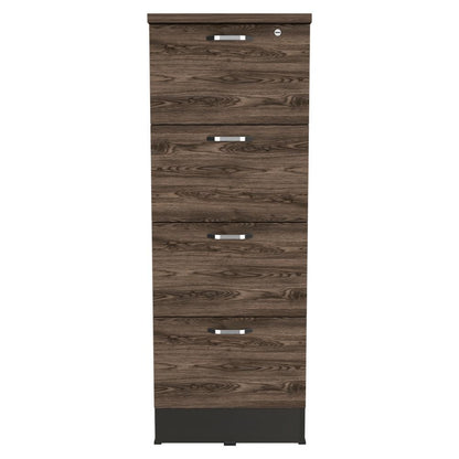 Archivador Vithor Home Office 4 Cajones Alto  Wengue Coñac