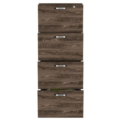 Archivador Vithor Home Office 4 Cajones Alto  Wengue Coñac