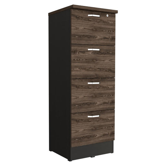 Archivador Vithor Home Office 4 Cajones Alto  Wengue Coñac