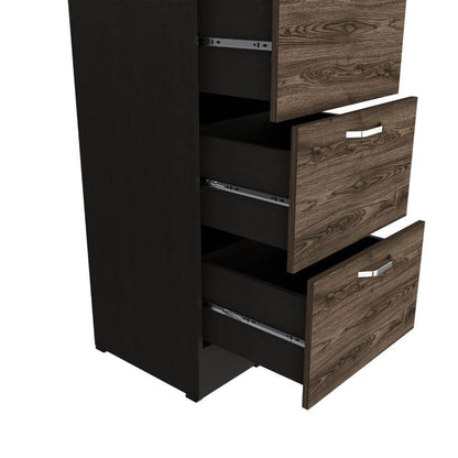 Archivador Home Office 4 Cajones + Repisa  Wengue Coñac
