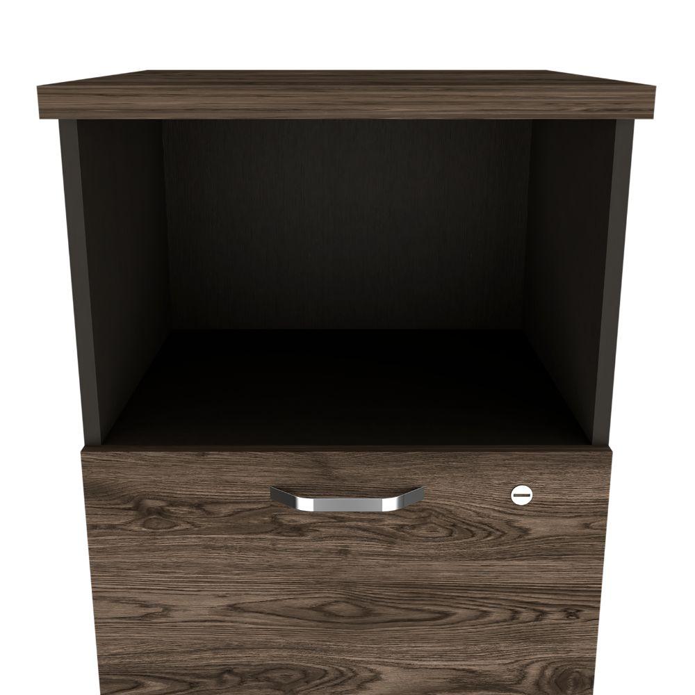 Archivador Home Office 4 Cajones + Repisa  Wengue Coñac