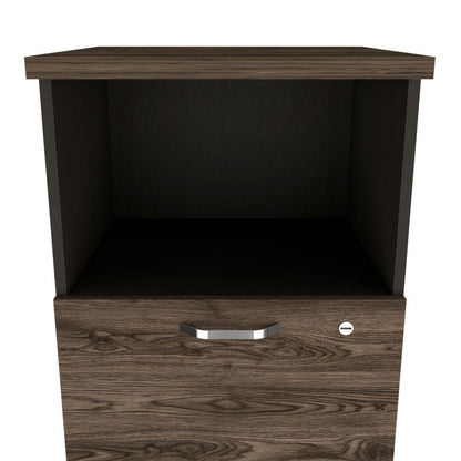 Archivador Home Office 4 Cajones + Repisa  Wengue Coñac