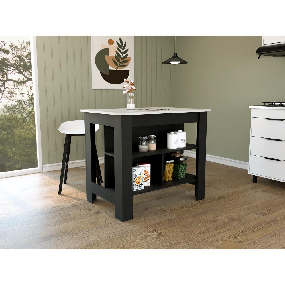 Barra De Cocina Collen, Wengue Y Gris Claro
