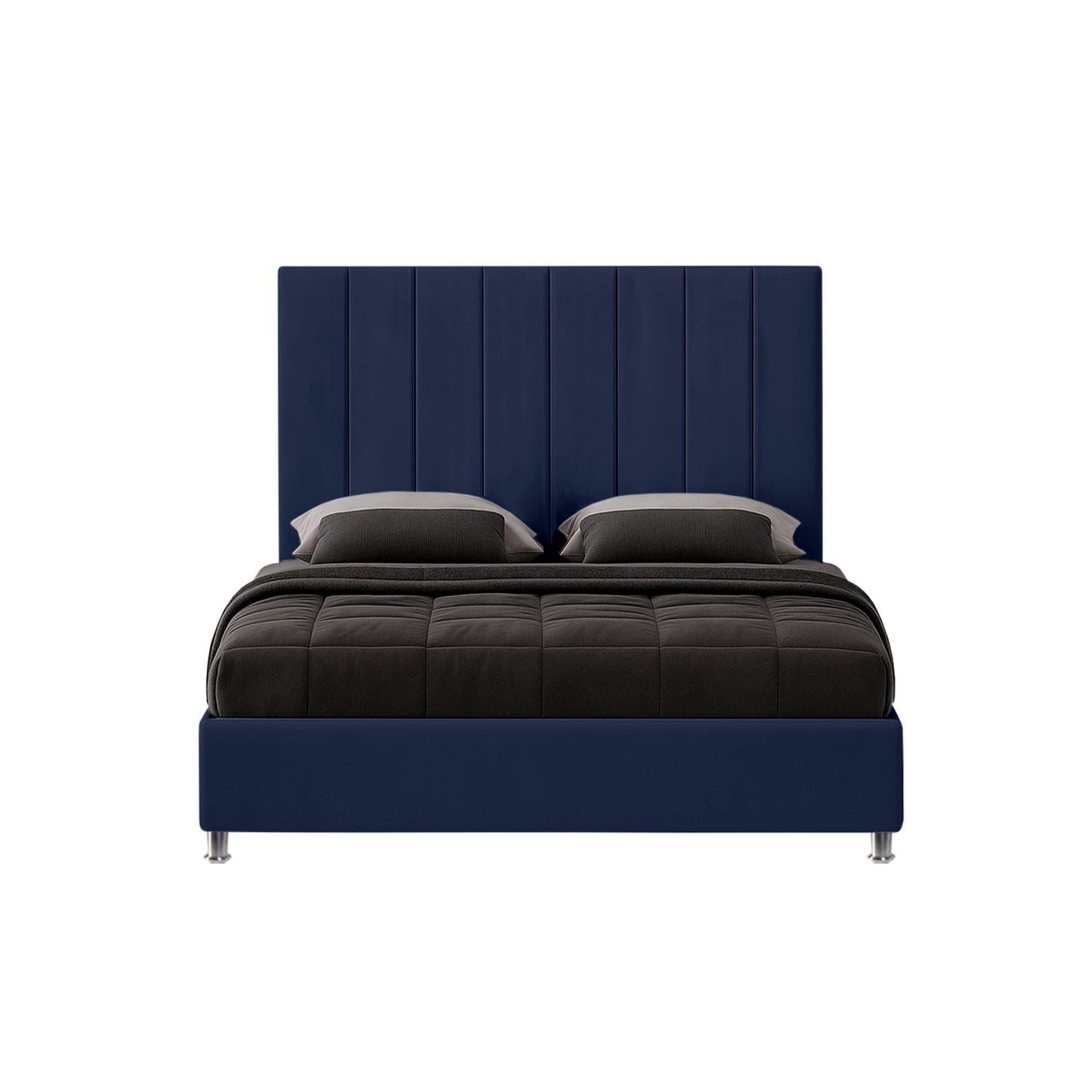 Base Cama Con Espaldar Queen Natura Azul