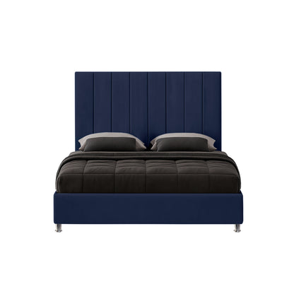 Base Cama Con Espaldar Queen Natura Azul