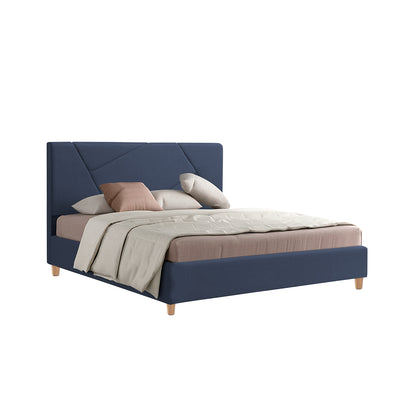 Base Cama Con Espaldar King Hampton Azul