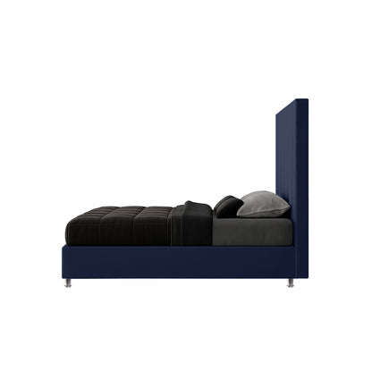 Base Cama Con Espaldar Sencillo Natura Azul