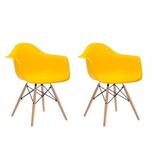 Set x2 Silla Eames Brazos Amarillo