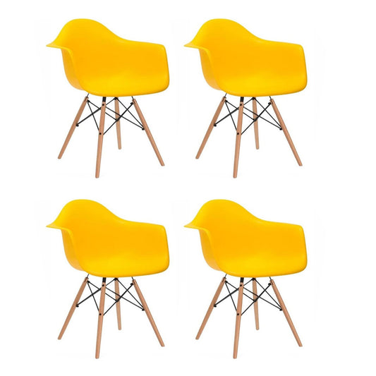 Set x4 Silla Eames Brazos Amarillo