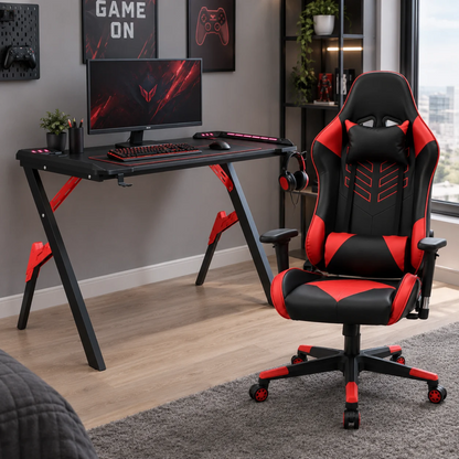Combo Gamer: Silla Ergonomica Brazos 3D y Escritorio con Luces