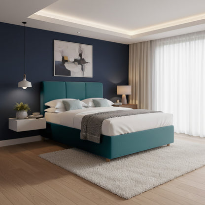 Base Cama Con Espaldar King Pretty  Verde