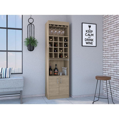 Bar Olyria, Beige, Con Dos Puertas Y Porta Copas