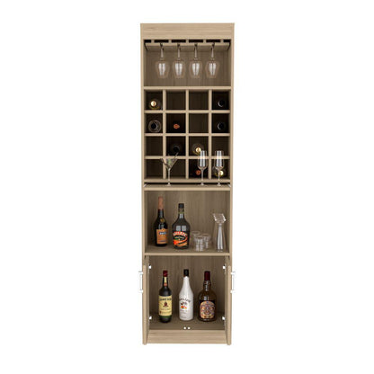 Bar Olyria, Beige, Con Dos Puertas Y Porta Copas