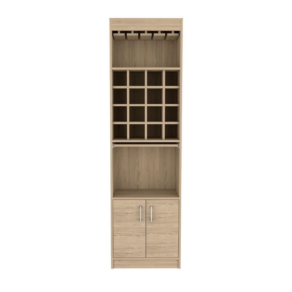 Bar Olyria, Beige, Con Dos Puertas Y Porta Copas