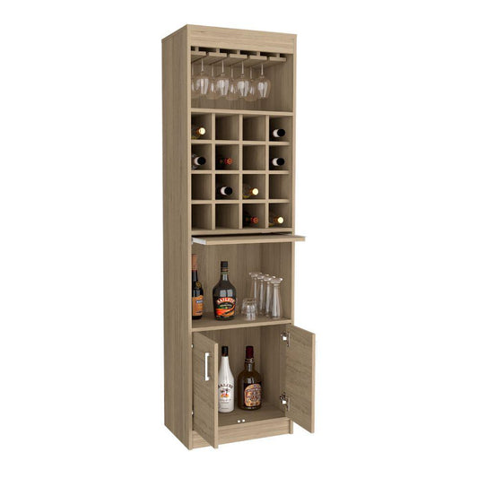 Bar Olyria, Beige, Con Dos Puertas Y Porta Copas