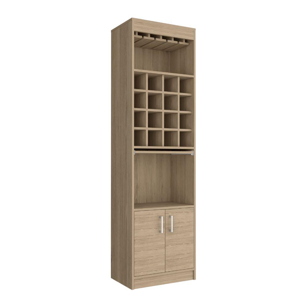 Bar Olyria, Beige, Con Dos Puertas Y Porta Copas