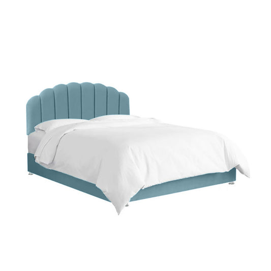 Base Cama con Espaldar Semidoble Infantil Coral  azul claro