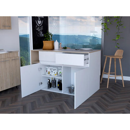 Barra De Cocina Pylom Rovere Y Blanco