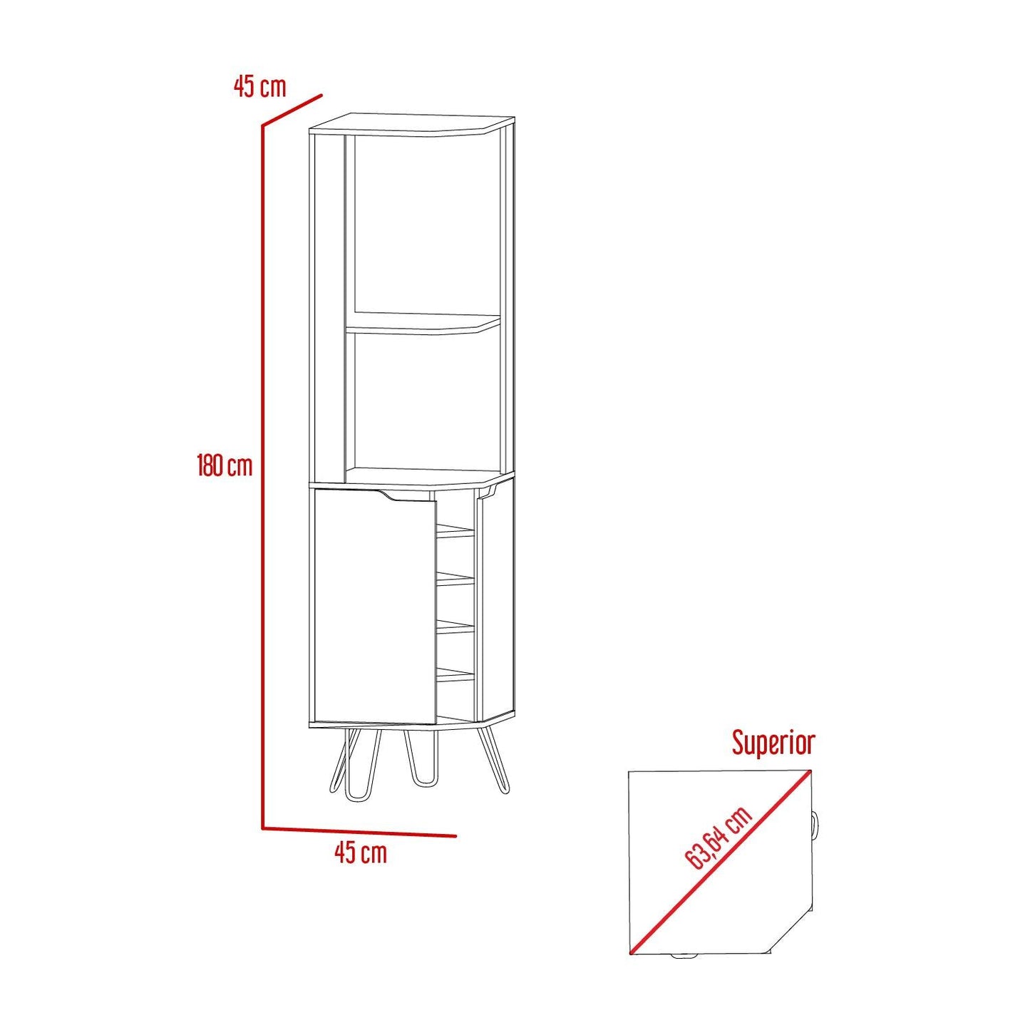 Bar Esquinero Kevira 180 X 45  Duna Wengue